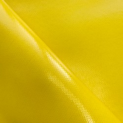 Ткань ПВХ 600 гр/м2 плотная, Жёлтый (Ширина 150см), на отрез  в Егорьевске