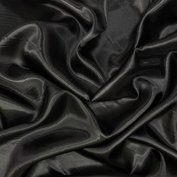 Ткань Атлас-сатин, цвет Черный (на отрез)  в Егорьевске