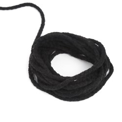 Шнур для одежды тип 2,  Чёрный (плетено-вязаный/полиэфир)  в Егорьевске